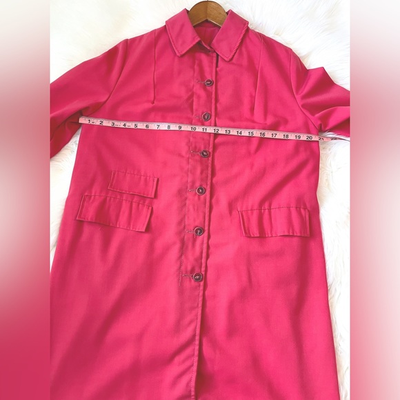 Wamsutta Vintage 1950s Pink Trench Coat XL - Picture 10 of 12